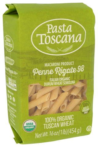 Pasta Toscana Pasta Penne Rigate Org - Left - Front