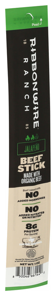 Ribbonwire Ranch Stick Beef Jalapeno - Left - Front