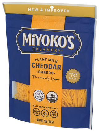 Miyokos Creamery Cheese Shreds Cheddar - Right - Front