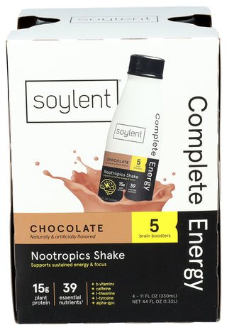 Soylent Nootropic Shake Choc 4pk - Centre - Front