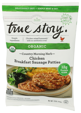 True Story Sausage Chckn Herb Patty - Centre - Front