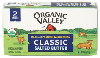 Organic Valley Salted Organic Butter, 8 oz - Centre - Front