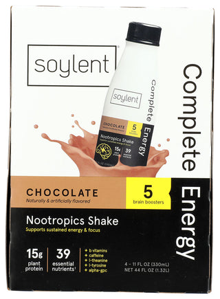Soylent Nootropic Shake Choc 4pk - No Plunge - Front