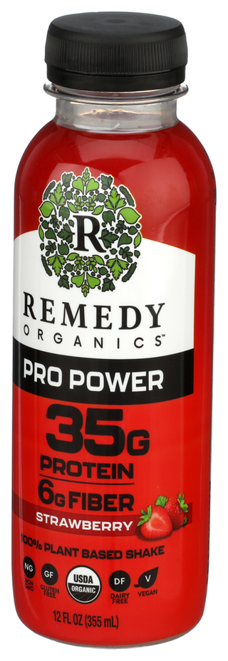 Remedy Organics Bev Strwby 35g Protein - Right - Front
