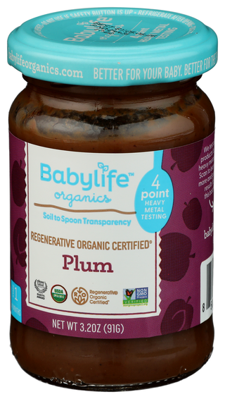 Babylife Jars Baby Food Plum - Right - Front