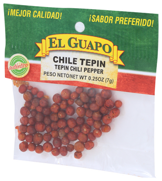 EL GUAPO TEPIN CHILI PEPPER, 0.25 OZ. - Right - Front