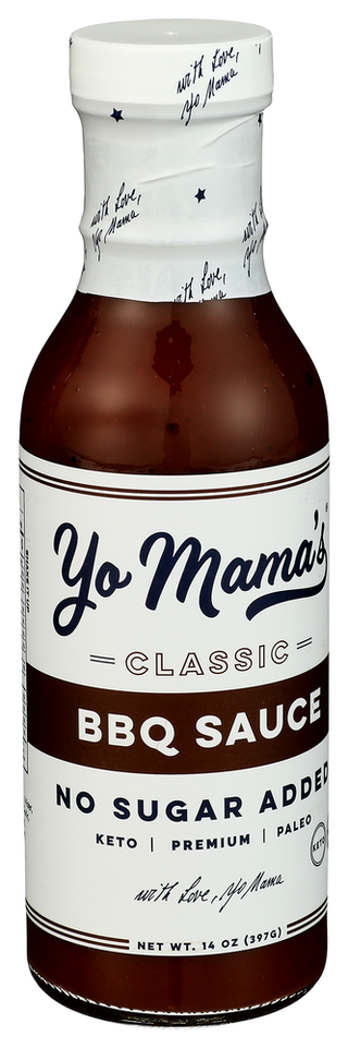 Yo Mamas Foods Sauce Bbq Classic - Left - Front