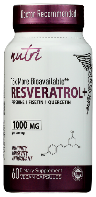 Nutri Resveratrol 1000mg - No Plunge - Front