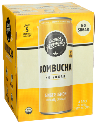 Liquid Remedy Kombucha Gngr Lmn 4pk Og - Left - Front