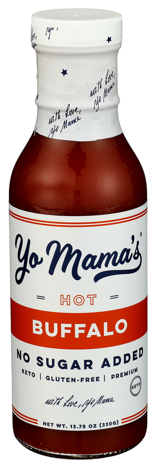 Yo Mamas Foods Sauce Buffalo Hot - Centre - Front