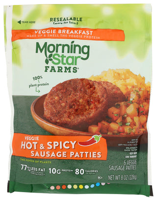 Morningstar Farms Sausage Patty Hot & Spcy - No Plunge - Front