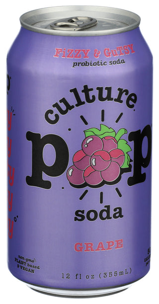 Culture Pop Soda Probiotic Grape - Left - Front