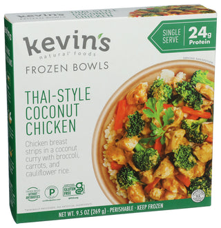 Kevins Natural Foods Bowl Chicken Thai Cocont - Left - Front