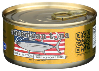 AMERICAN TUNA WILD ALBACORE TUNA WITH SEA SALT, 6 OZ. - Right - Front