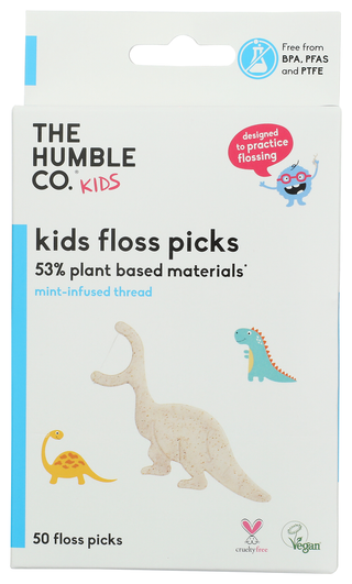 The Humble Co Floss Mint Kids Picks - No Plunge - Front