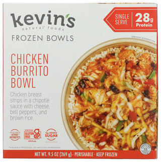 Kevins Natural Foods Bowl Chicken Burrito - No Plunge - Front