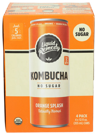 Liquid Remedy Kombucha Orng Spl 4pk Og - Centre - Front