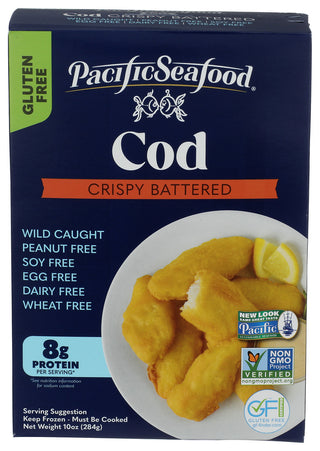 Pacific Seafood Brand Cod Battered - Centre - Front
