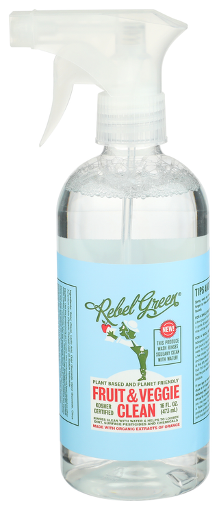 REBEL GREEN FRUIT & VEGGIE CLEAN, 17. FL. OZ. - Centre - Front