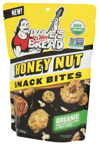 DAVE'S KILLER BREAD HEAVENLY HONEY NUT CRUNCHY SNACK BITES, HONEY ORGANIC SNACKS, 7.2 OZ - Right - Front