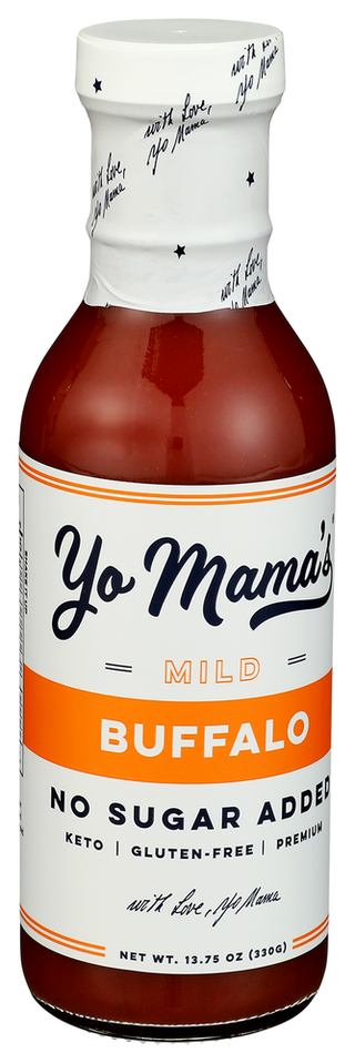 Yo Mamas Foods Sauce Buffalo Original - Left - Front