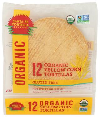 Santa Fe Organics Tortilla Corn 6in 12pc - Centre - Front