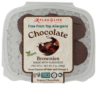 Flax4life Brownie Choc Vegan 6pc - No Plunge - Front
