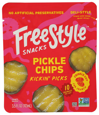 Freestyle Snacks Pickle Chips Kickin Pcks - No Plunge - Front