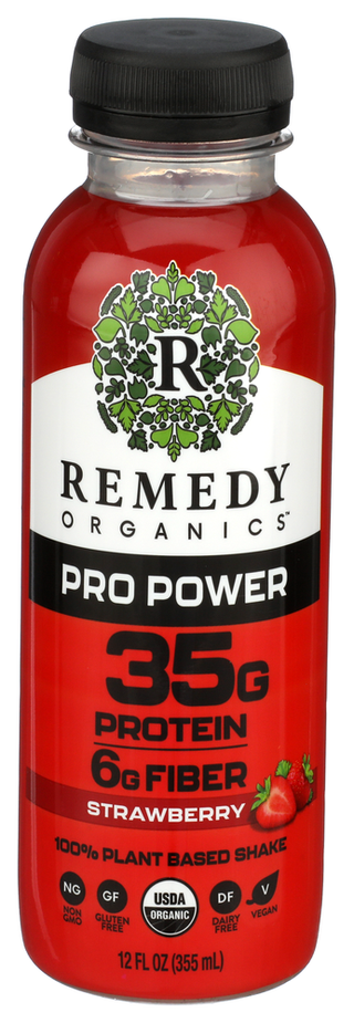 Remedy Organics Bev Strwby 35g Protein - Centre - Front
