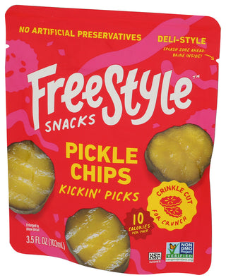 Freestyle Snacks Pickle Chips Kickin Pcks - Right - Front