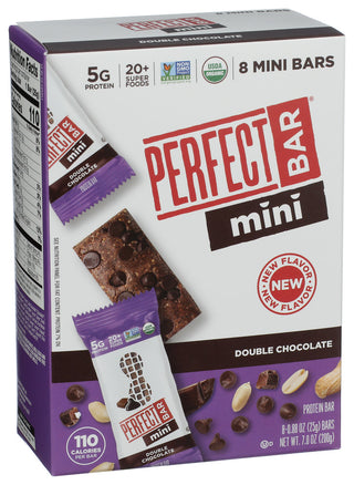 Perfect Foods Bar Mini Dbl Choc 8ct - Left - Front