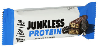 Junkless Bar Prtn Cookies N Cream - Left - Front