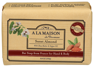 A LA MAISON DE PROVENCE SOAP BAR, SWEET ALMOND, 8.8 OZ. - Centre - Front