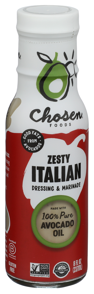 Chosen Foods Dressing Italian Zesty - Left - Front