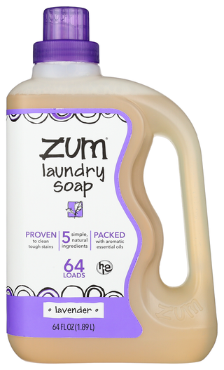 ZUM CLEAN LAVENDER AROMATHERAPY LAUNDRY SOAP, 64 FL. OZ.  - No Plunge - Front
