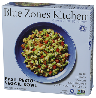 Blue Zones Kitchen Bowl Veggie Basil Pesto - Right - Front