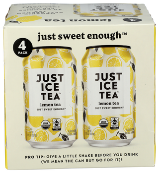 Just Ice Tea Tea Black Lemon Org 4pk - Centre - Front