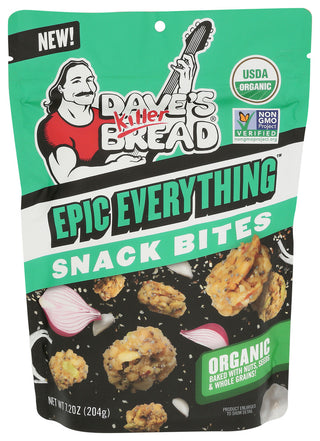 DAVE'S KILLER BREAD EPIC EVERYTHING CRUNCHY SNACK BITES, EVERYTHING FLAVOR ORGANIC SNACKS, 7.2 OZ - Centre - Front