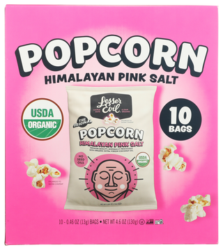 Lesser Evil Popcorn Hmlynpk Org 10pc - No Plunge - Front