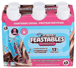 Feastables Milk Protein Choc 6ct - Centre - Front