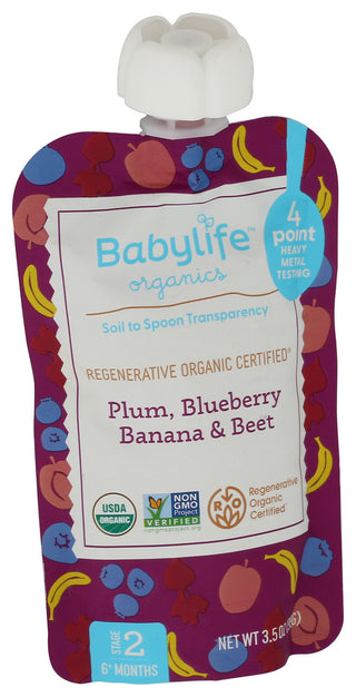 Babylife Pouch Plm Blbry Ban Beet - Left - Front