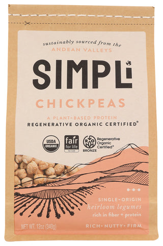 Simpli Chickpeas Regenratve Org - No Plunge - Front