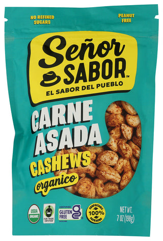 Senor Sabor Llc Cashews Carne Asada Org - No Plunge - Front