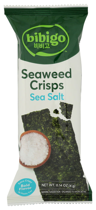 Bibigo Seaweed Crisps Sea Salt - No Plunge - Front