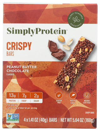 Simplyprotein Bar Snack Pnt Bt Choc 4p - No Plunge - Front