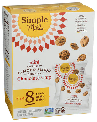 Simple Mills Cookie Choco Chip 8ct - Left - Front