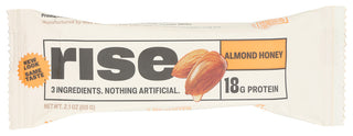 RISE BAR PROTEIN BAR, ALMOND HONEY, 2.1 OZ. - No Plunge - Front