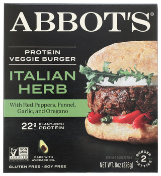 Abbots Butcher Burger Vegie Italian Hrb - No Plunge - Front