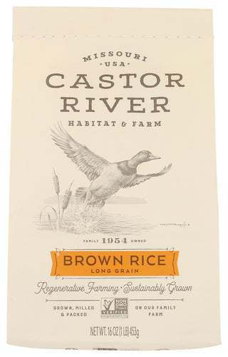 Castor River Farms Rice Brown Long Grain - No Plunge - Front