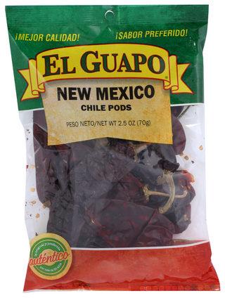 EL GUAPO NEW MEXICO CHILE PODS, 2.5 OZ. - No Plunge - Front